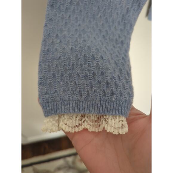 Sandro Paris Lace Trim Pointelle Sweater - Picture 6 of 11